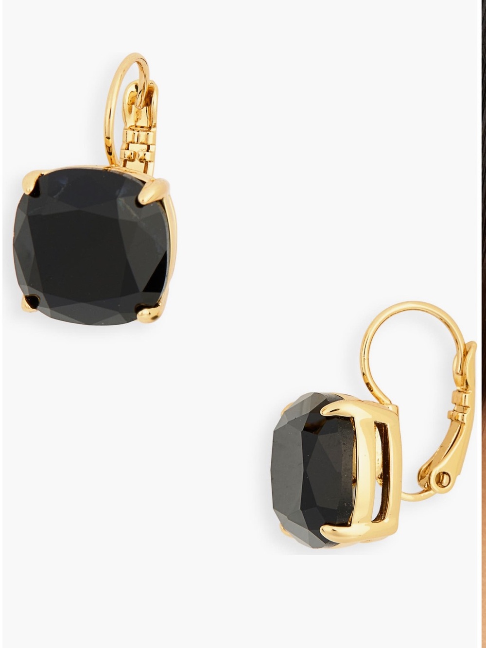 Kate Spade New York cushion cut black cubic zirconia drop earrings